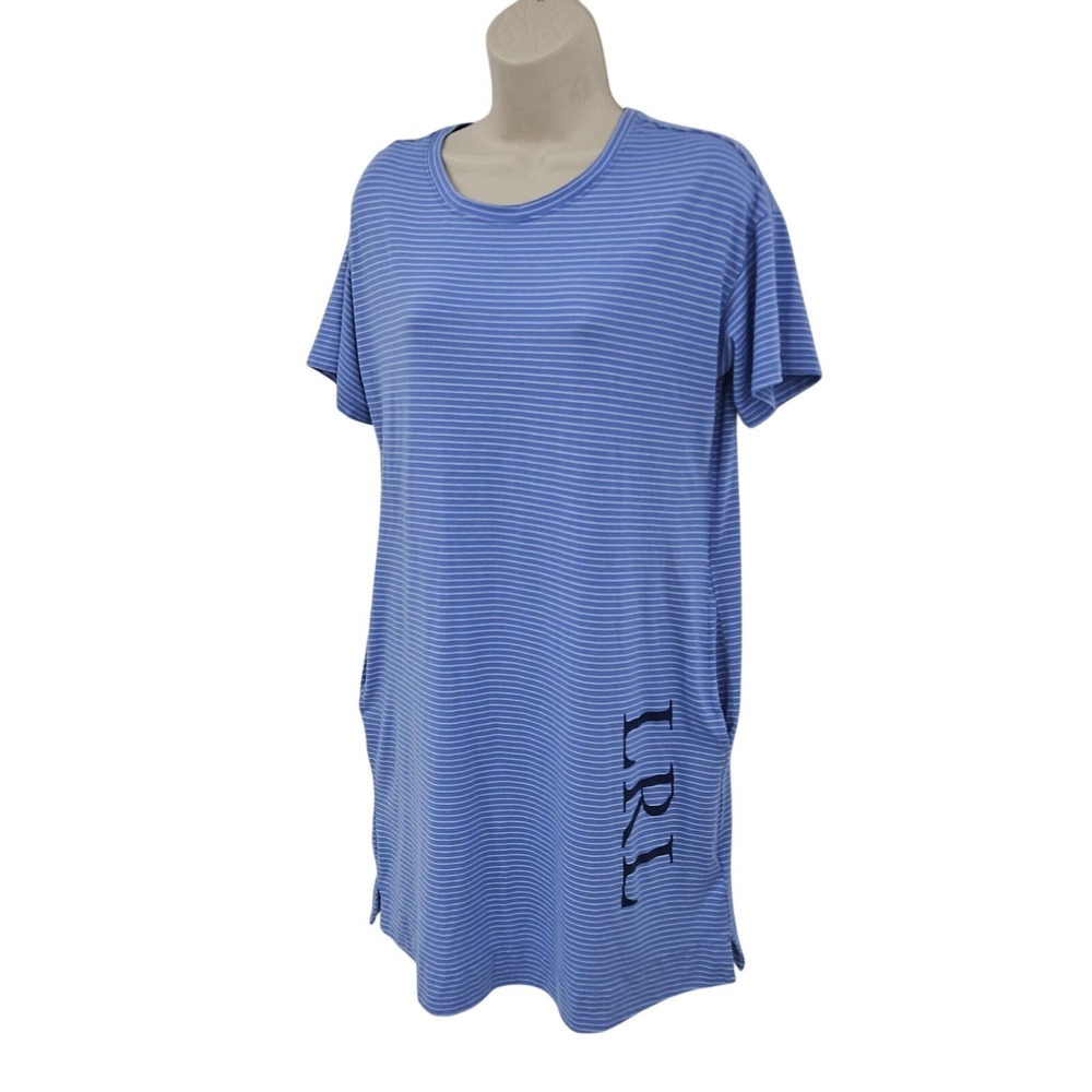 Lauren Ralph Lauren Night Gown SZ S Blue Tee LRL Pocket Lounge Sleep Cabincore